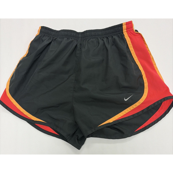 Nike Dri-Fit Tempo Running Shorts Large 12-14 Gray & Orange Trim Athletic - Picture 1 of 9